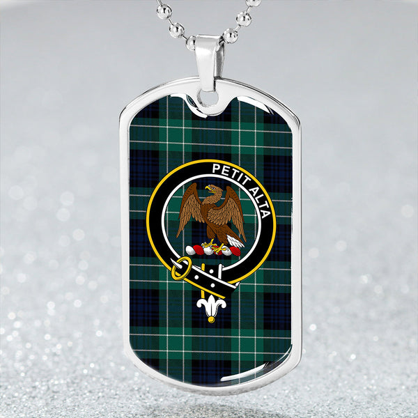 Abercrombie Modern Clan Badge Classic Tartan Dog Tag Necklace