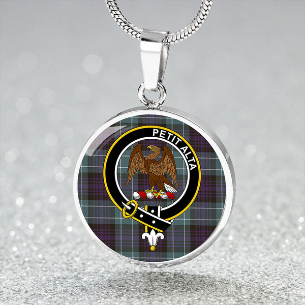 Abercrombie Weathered Clan Badge Tartan Classic Circle Necklace