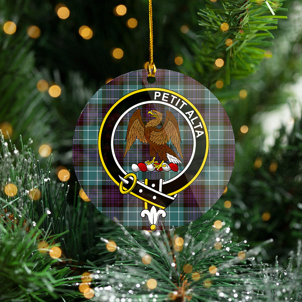 Abercrombie Weathered Clan Badge Tartan Plastic Christmas Ornaments