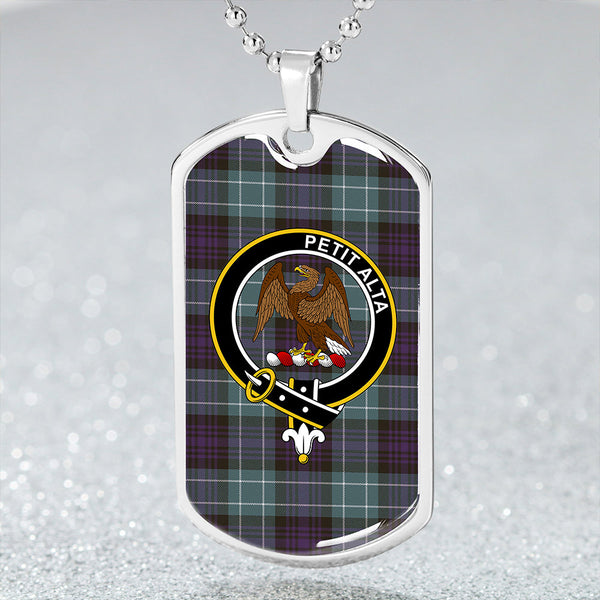 Abercrombie Weathered Clan Badge Classic Tartan Dog Tag Necklace