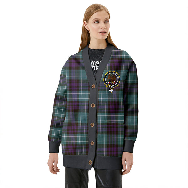 Abercrombie Weathered Clan Badge Tartan V-neck Cardigan