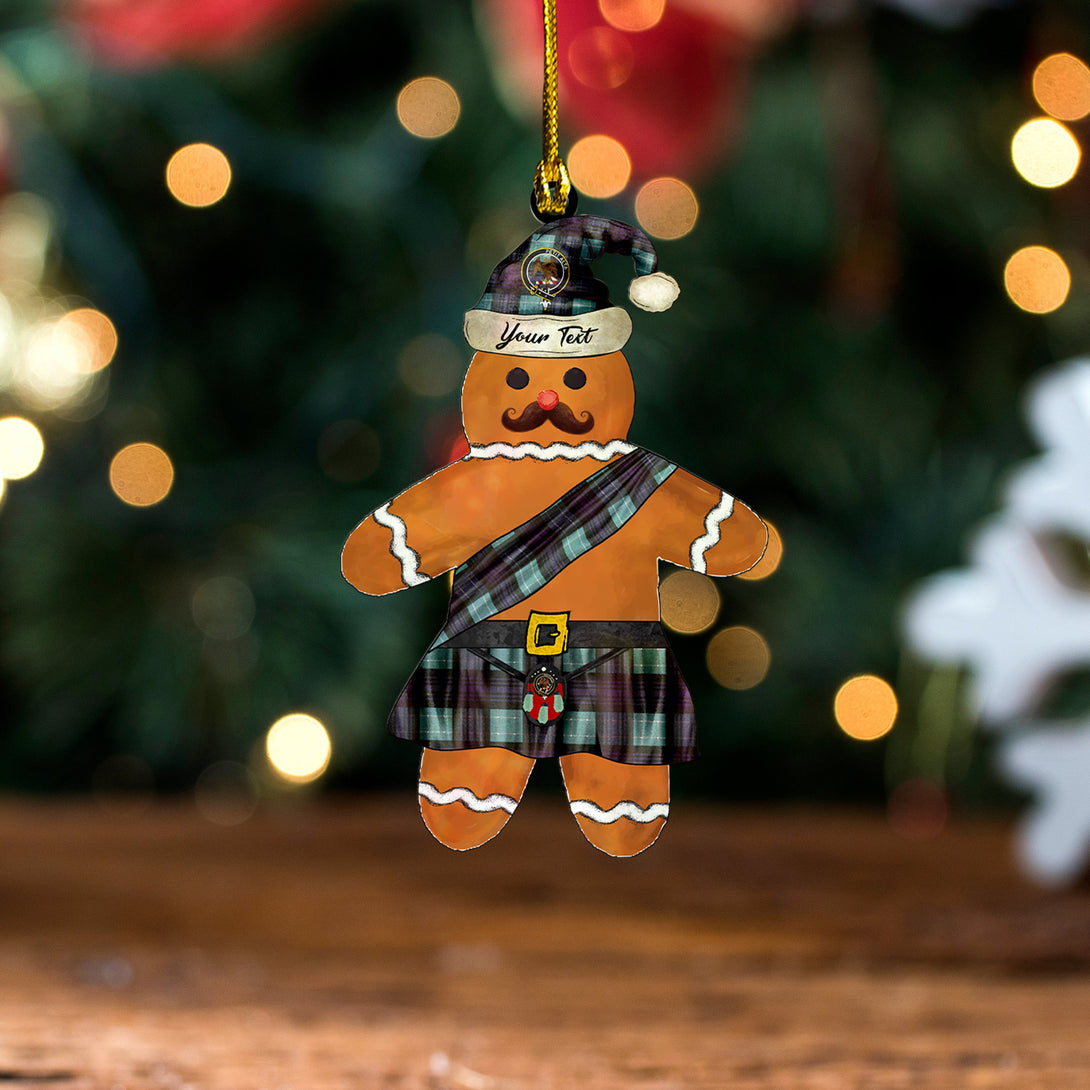 Abercrombie Weathered Clan Badge Tartan Wood Acrylic Ornament Gingerbread Scotland Warrior Personalized