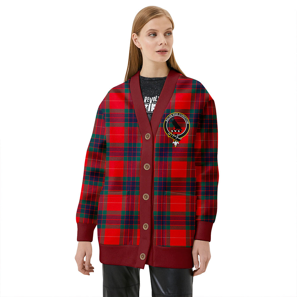 Abernethy Modern Clan Badge Tartan V-neck Cardigan