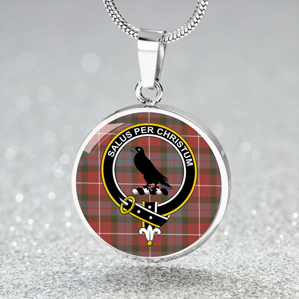 Abernethy Red Ancient Clan Badge Tartan Classic Circle Necklace