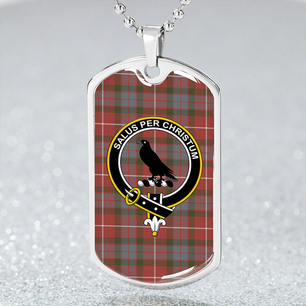 Abernethy Red Ancient Clan Badge Classic Tartan Dog Tag Necklace