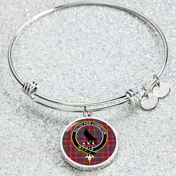 Abernethy Red Modern Clan Badge Tartan Classic Circle Bangle