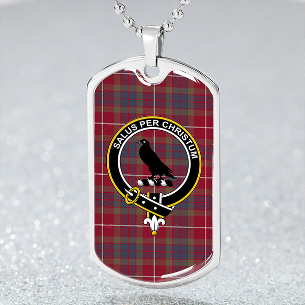 Abernethy Red Modern Clan Badge Classic Tartan Dog Tag Necklace