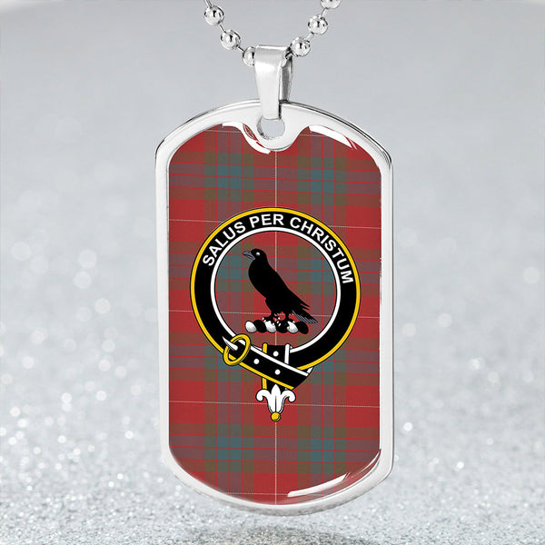 Abernethy Weathered Clan Badge Classic Tartan Dog Tag Necklace