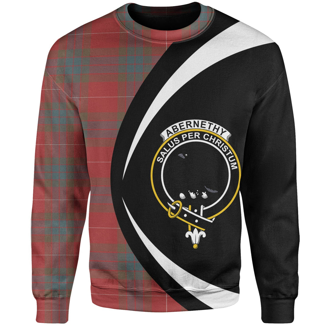 Abernethy Weathered Clan Badge Tartan Sweatshirt Circle Style Personalized