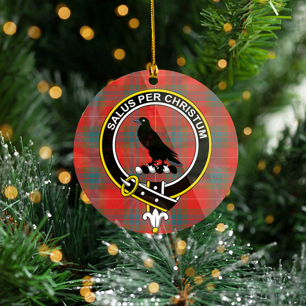 Abernethy Weathered Clan Badge Tartan Plastic Christmas Ornaments