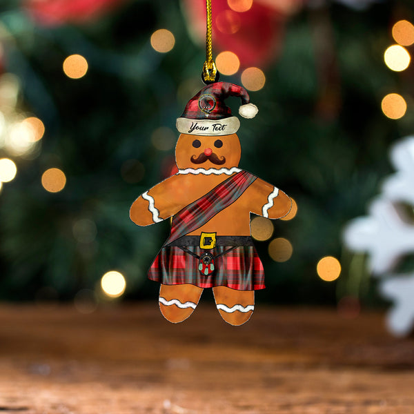 Abernethy Weathered Clan Badge Tartan Wood Acrylic Ornament Gingerbread Scotland Warrior Personalized