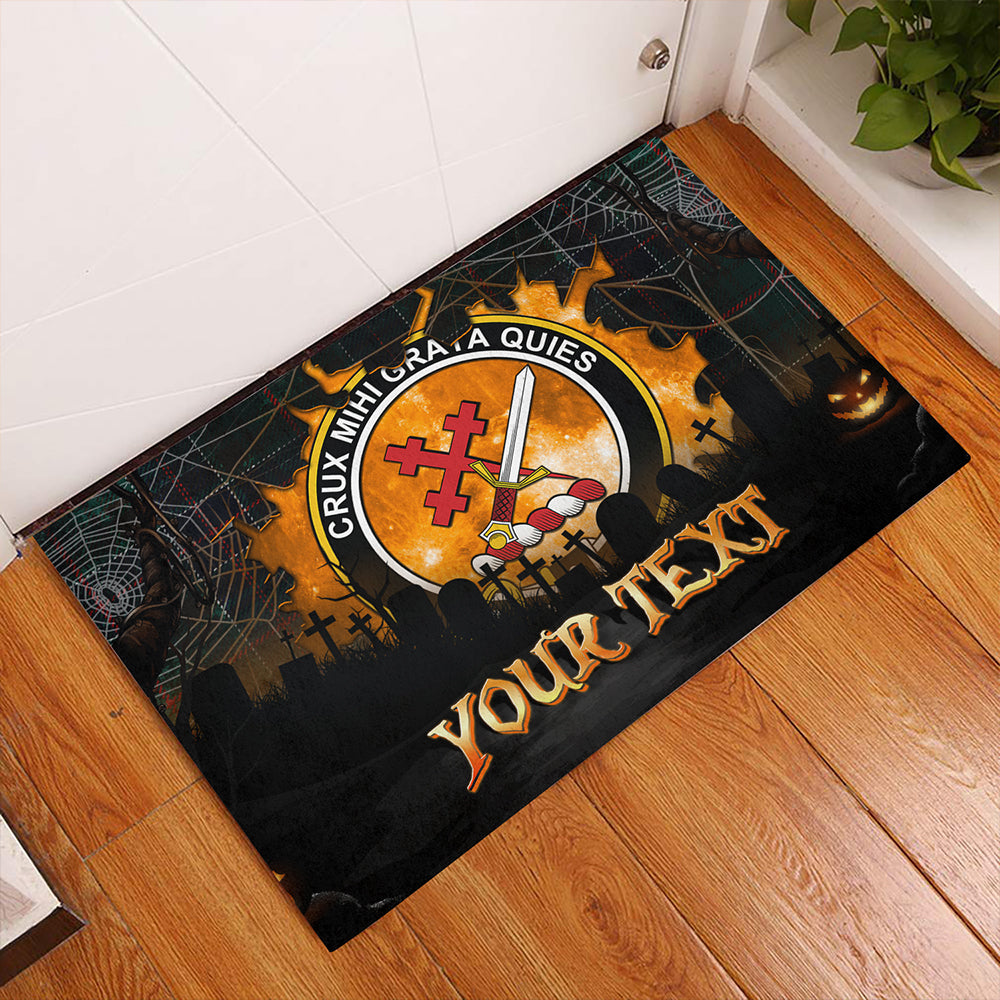 Adam Modern Clan Badge Tartan Personalize Doormat Happy Halloween Style