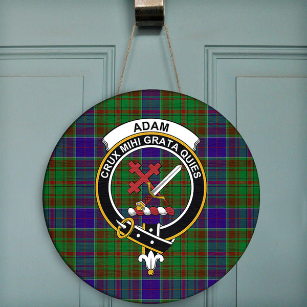 Adam Tartan Classic Crest Round Wooden Sign