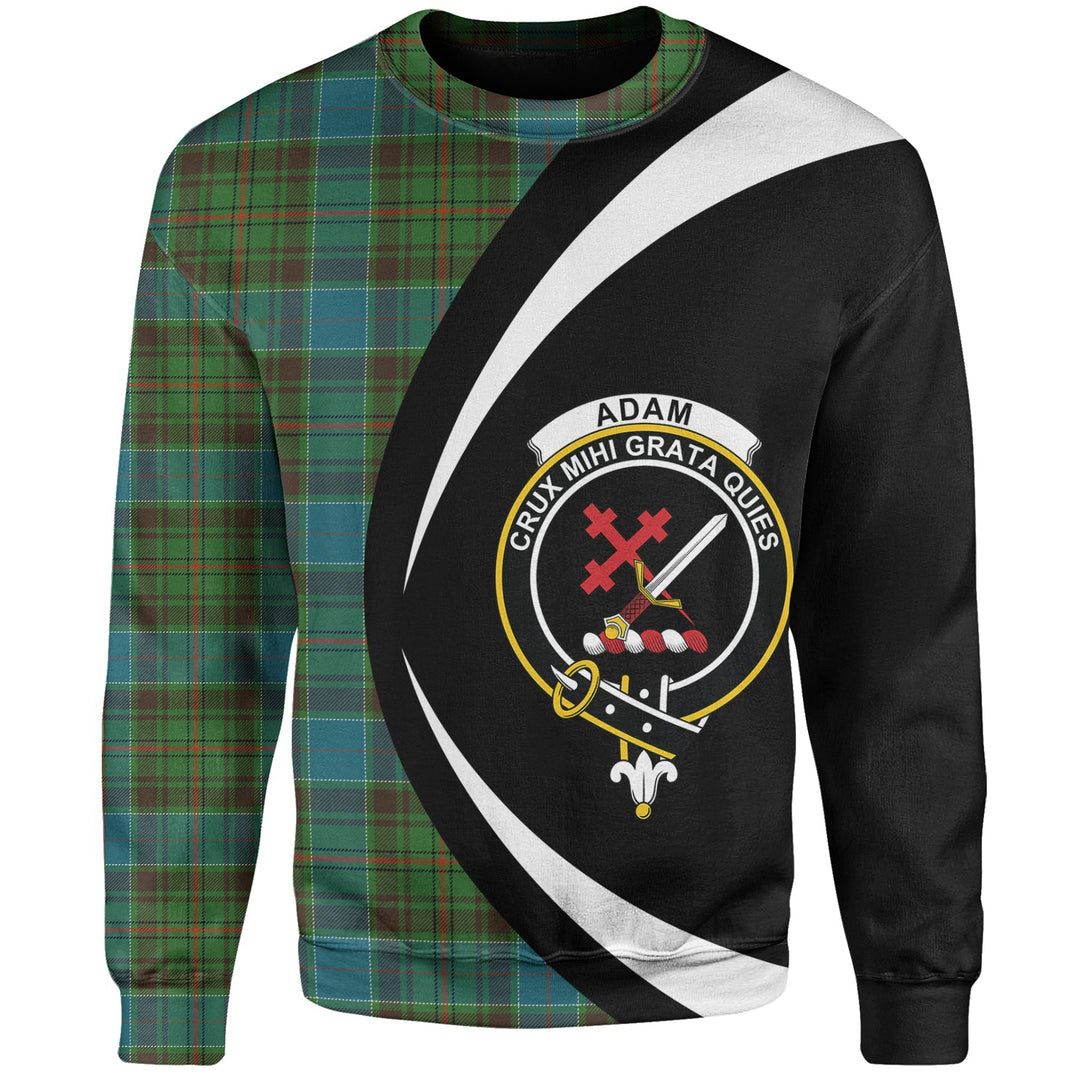 Adam Ancient Clan Badge Tartan Sweatshirt Circle Style Personalized