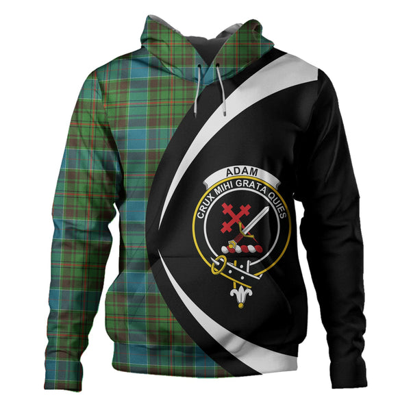 Adam Ancient Clan Badge Tartan Hoodie Circle Style