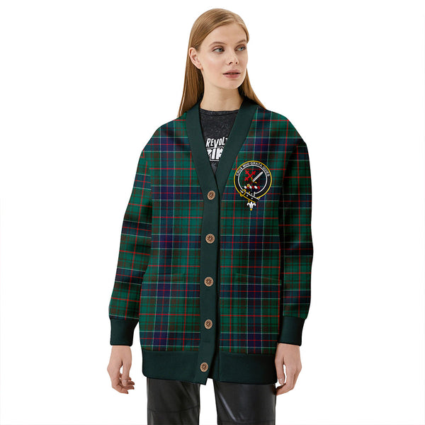 Adam Modern Clan Badge Tartan V-neck Cardigan