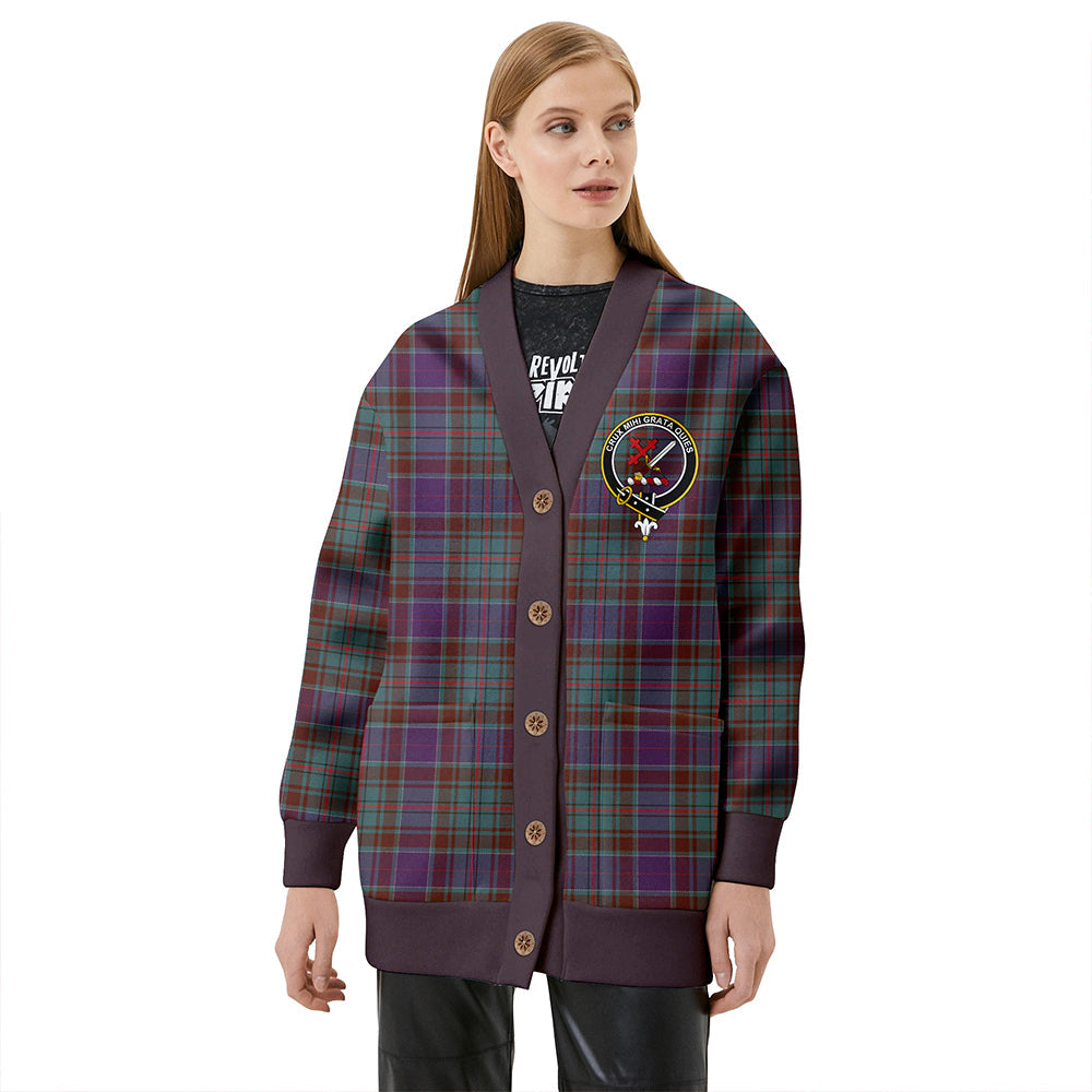 Adam Weathered Clan Badge Tartan V-neck Cardigan