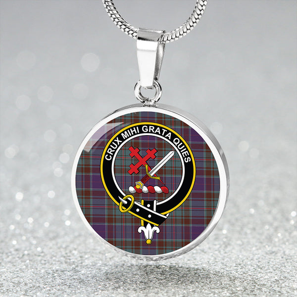 Adam Weathered Clan Badge Tartan Classic Circle Necklace