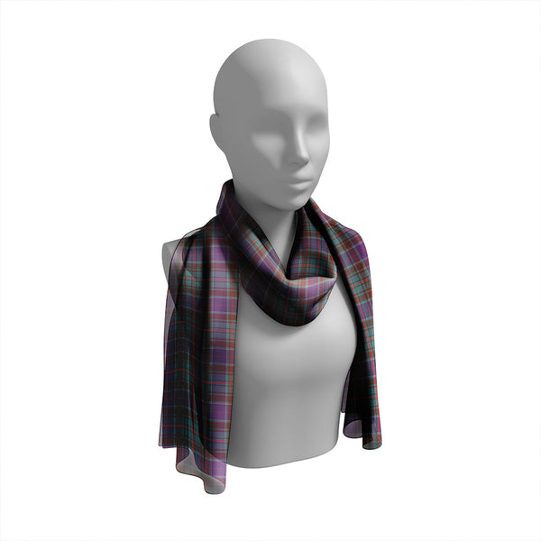 Adam Weathered Tartan Classic Silk Habotai Long Scarf