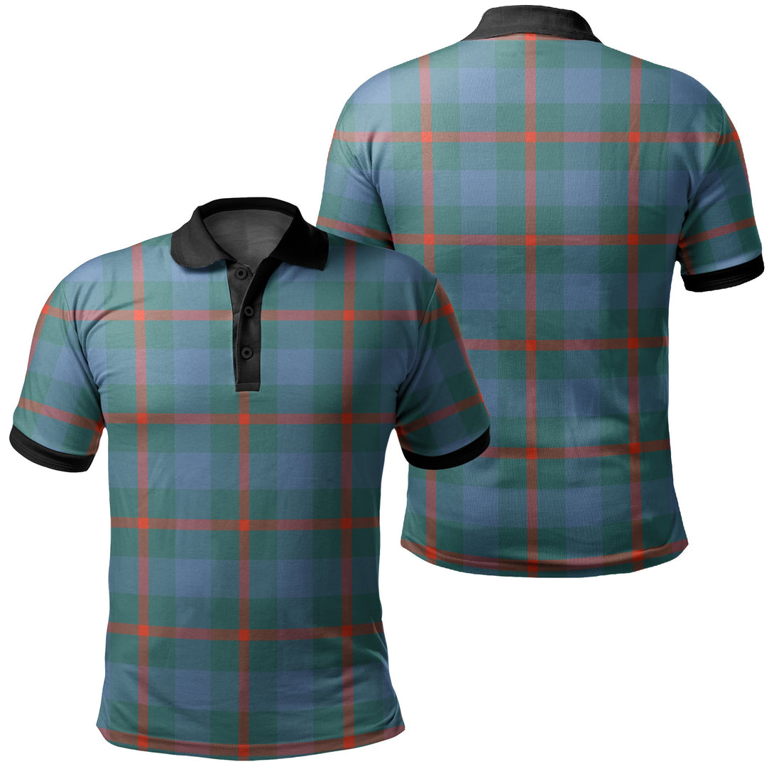 Agnew Ancient Tartan Classic Polo Shirt Black Neck 2 Style