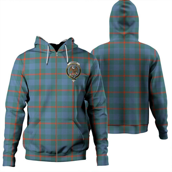 Agnew Ancient Tartan Classic Crest Zipper Hoodie