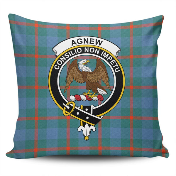 Agnew Ancient Tartan Classic Crest Pillow Cover