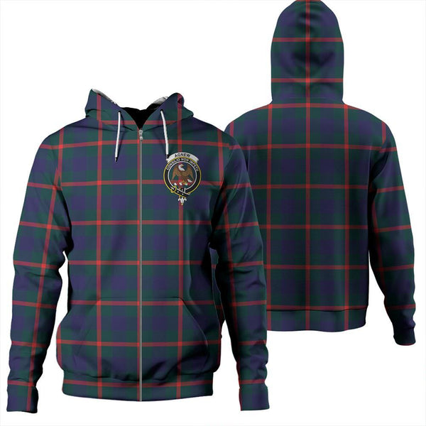 Agnew Modern Tartan Classic Crest Zipper Hoodie