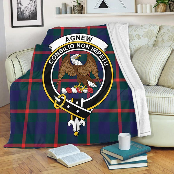 Agnew Modern Tartan Crest Premium Blanket