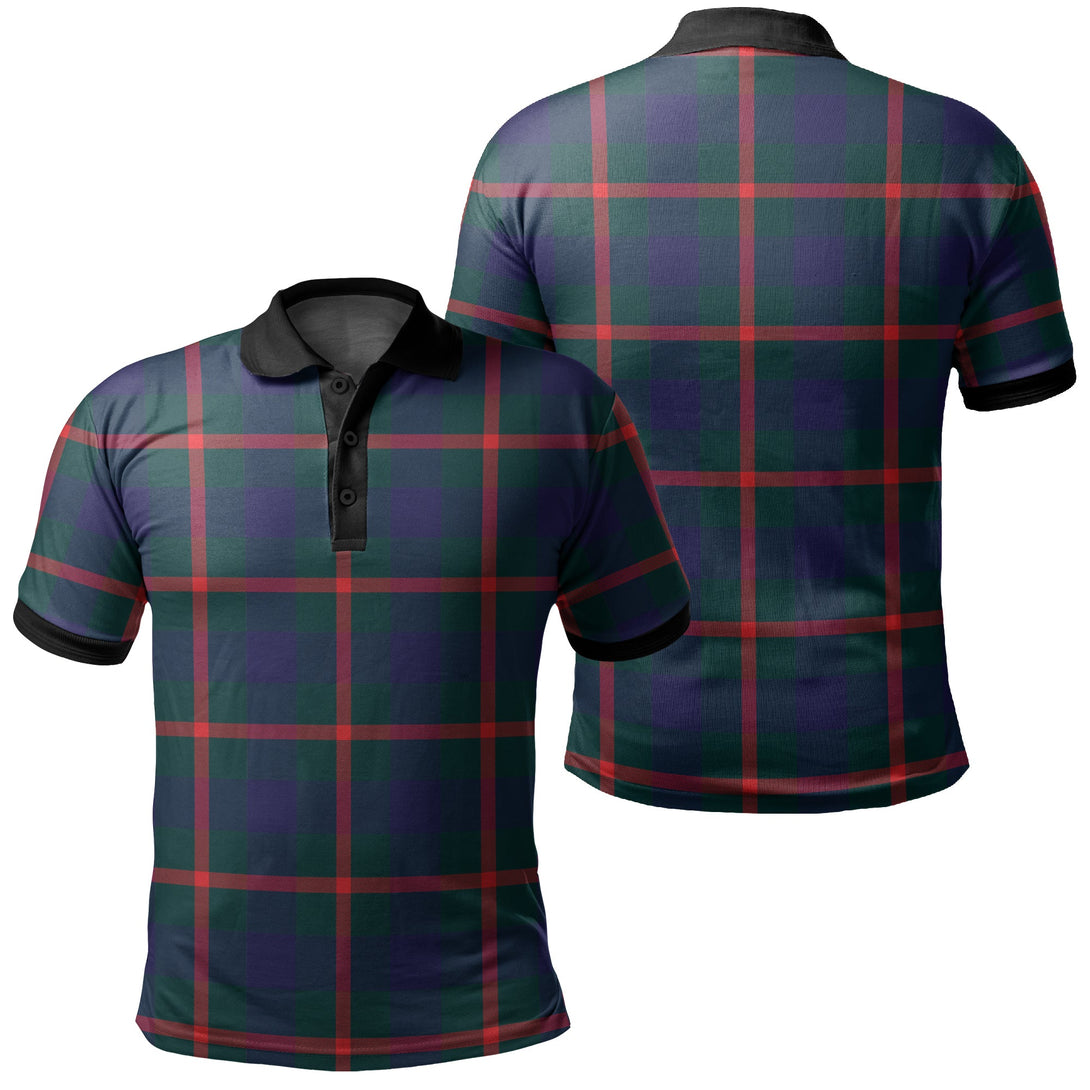 Agnew Modern Tartan Classic Polo Shirt Black Neck 2 Style