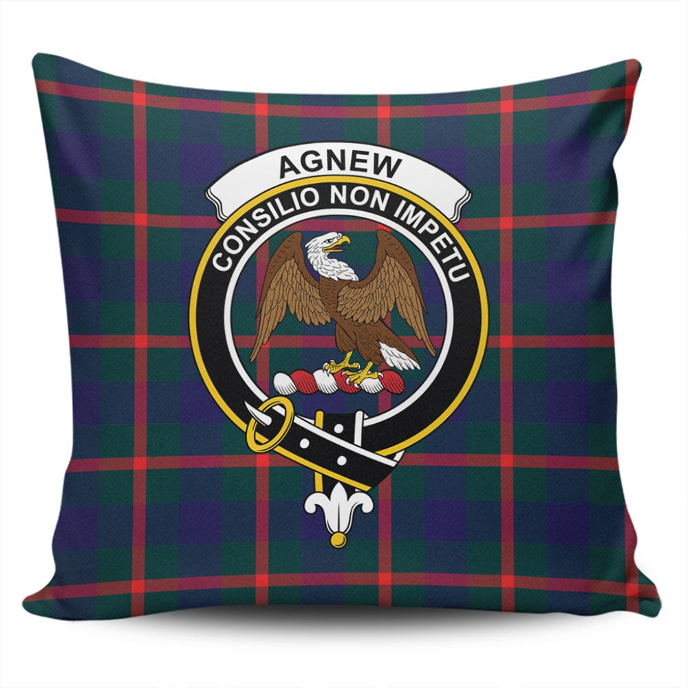 Agnew Modern Tartan Classic Crest Pillow Cover