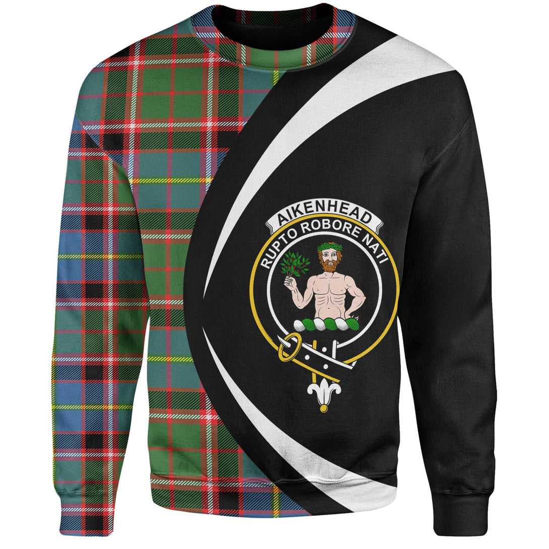 Aikenhead Clan Badge Tartan Sweatshirt Circle Style Personalized