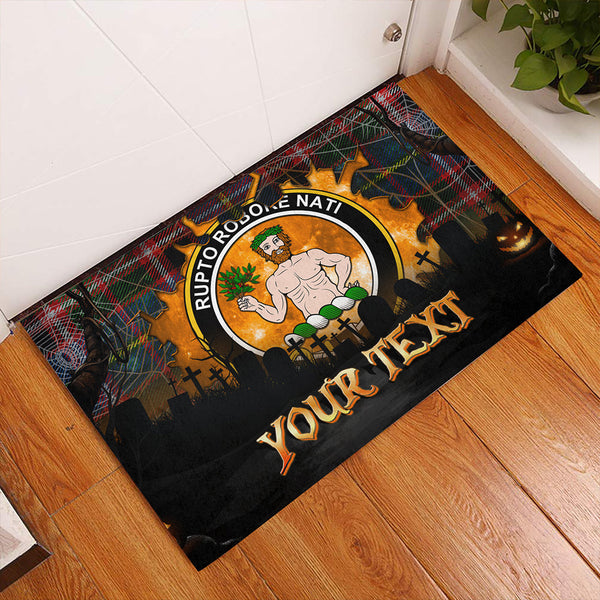 Aikenhead Clan Badge Tartan Personalize Doormat Happy Halloween Style