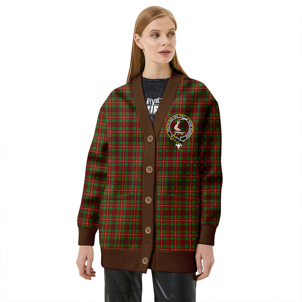 Ainslie Ancient Clan Badge Tartan V-neck Cardigan