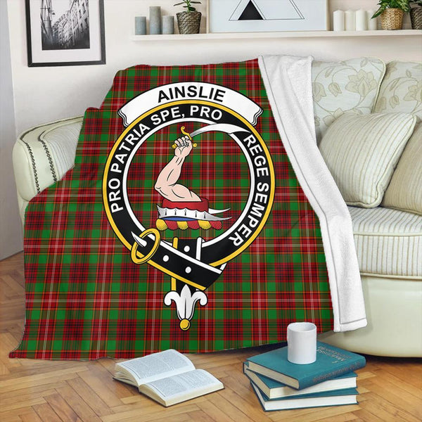 Ainslie Tartan Crest Premium Blanket