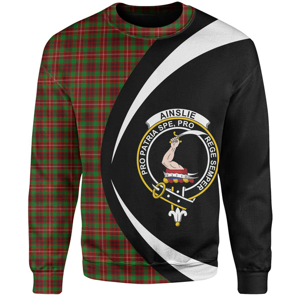 Ainslie Clan Badge Tartan Sweatshirt Circle Style Personalized