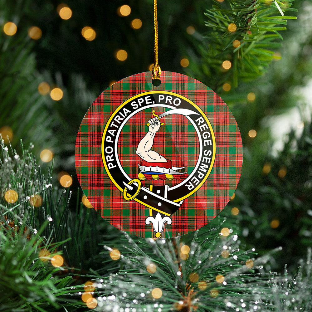 Ainslie Modern Clan Badge Tartan Plastic Christmas Ornaments