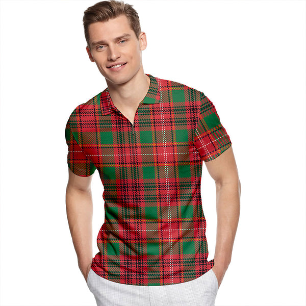 Ainslie Ancient Tartan Classic Lapel Zip Short Sleeve Polo