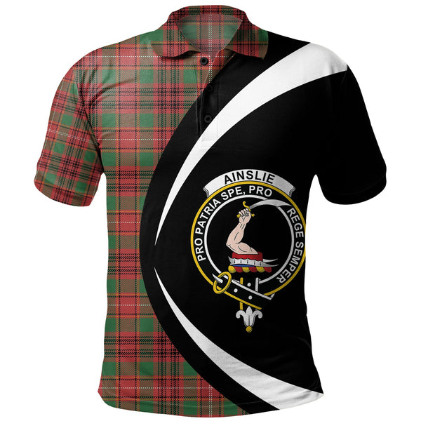 Ainslie Ancient Clan Badge Tartan Polo Shirt Circle Style Personalized