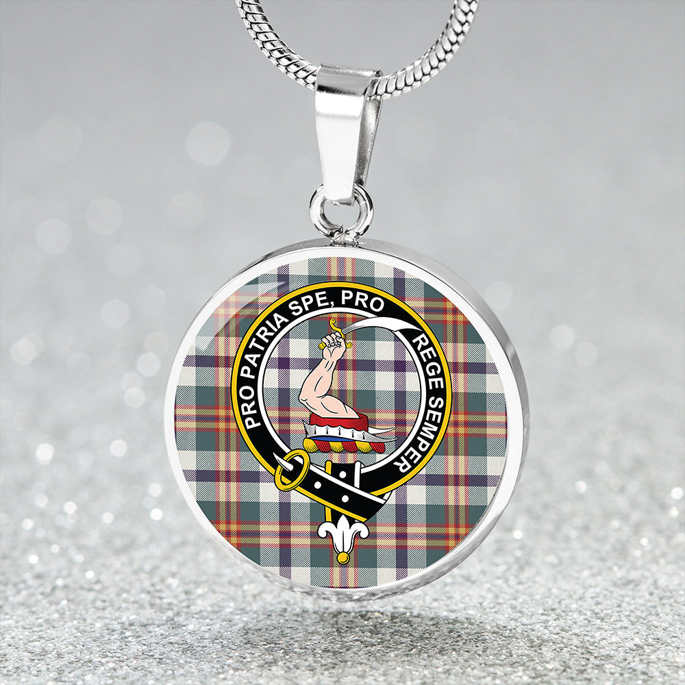 Ainslie Lake Weathered Clan Badge Tartan Classic Circle Necklace