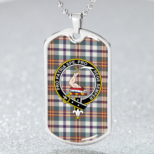 Ainslie Modern Clan Badge Classic Tartan Dog Tag Necklace