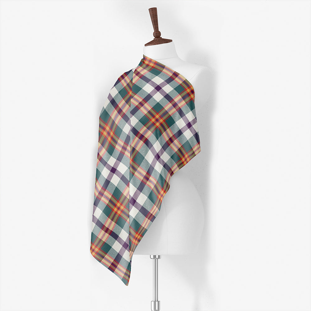 Ainslie Lake Weathered Tartan Classic Silk Habotai Square Scarf