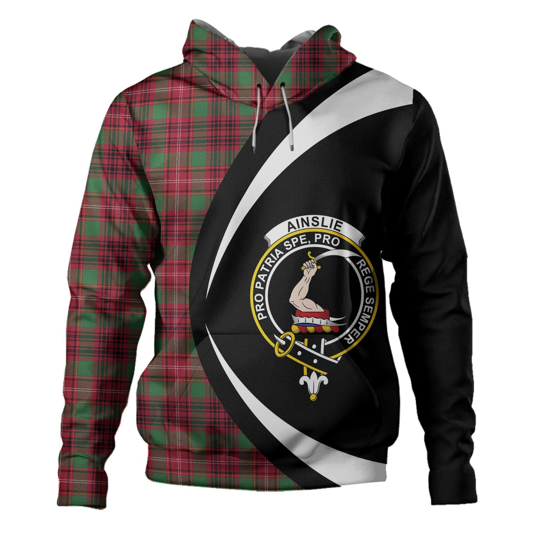 Ainslie Modern Clan Badge Tartan Hoodie Circle Style