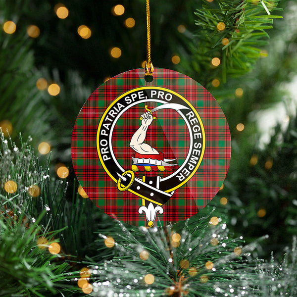 Ainslie Weathered Clan Badge Tartan Plastic Christmas Ornaments