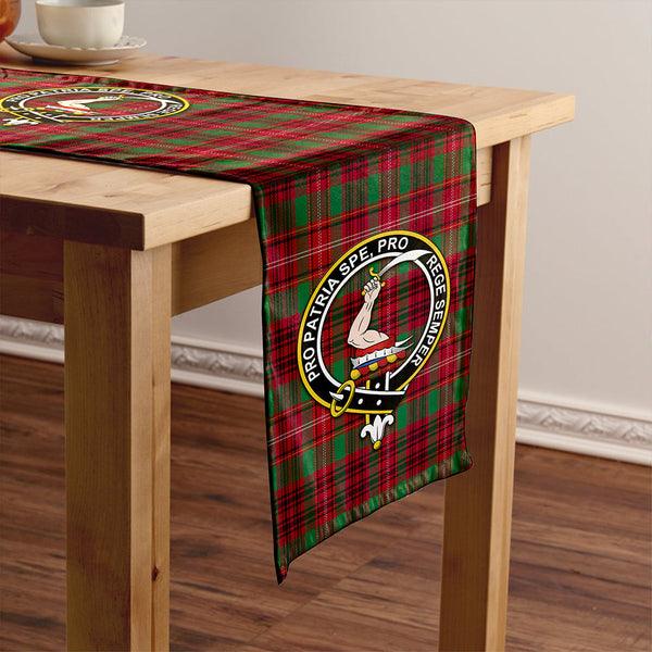 Ainslie Weathered Clan Badge Tartan Table Runner