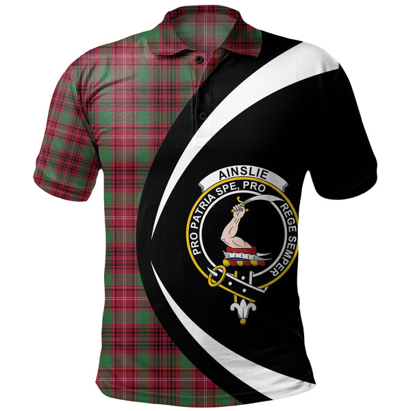 Ainslie Modern Clan Badge Tartan Polo Shirt Circle Style Personalized