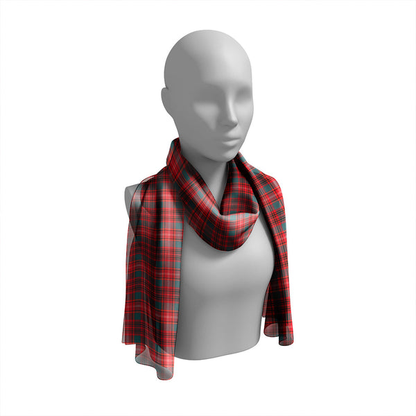 Ainslie Weathered Tartan Classic Silk Habotai Long Scarf