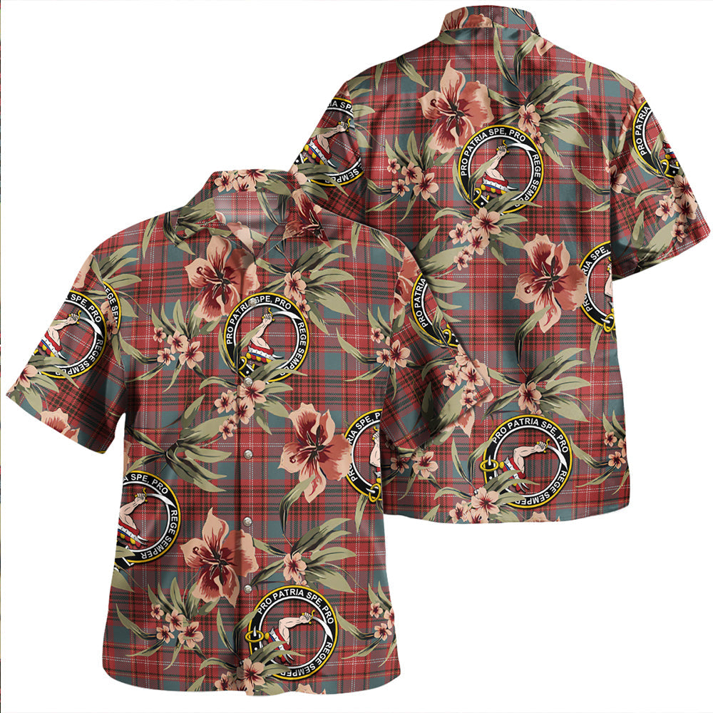 Ainslie Clan Badge Tartan Aloha Hawaiian Shirt Tropical Old Style