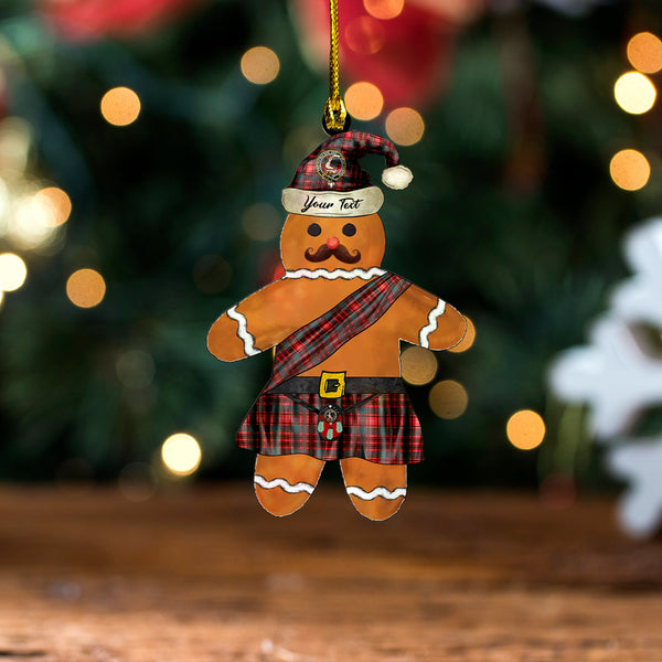 Ainslie Weathered Clan Badge Tartan Wood Acrylic Ornament Gingerbread Scotland Warrior Personalized