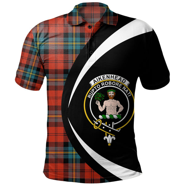 Aitken Ancient Clan Badge Tartan Polo Shirt Circle Style Personalized