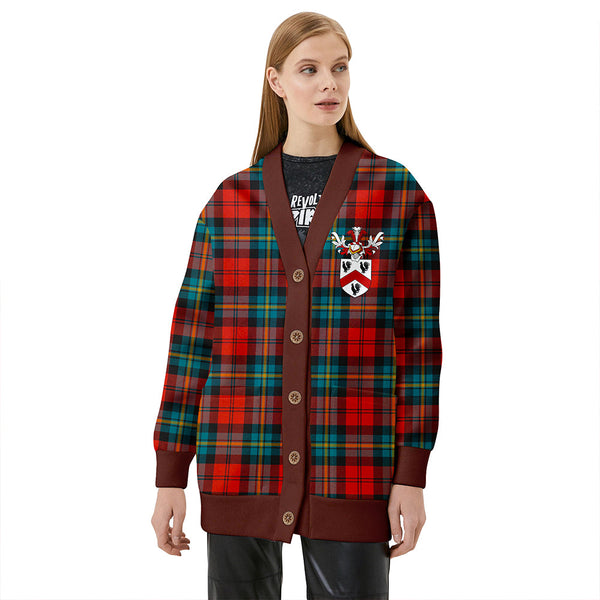 Aitken Ancient Clan Badge Tartan V-neck Cardigan